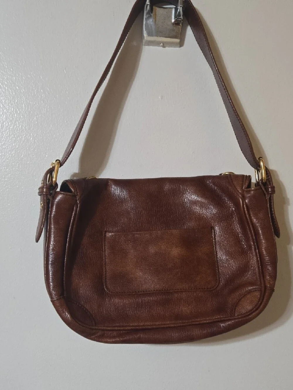 Marc Jacobs Brown Medium Shoulder Bag Gold Hardware Magnetic Closure Pockets